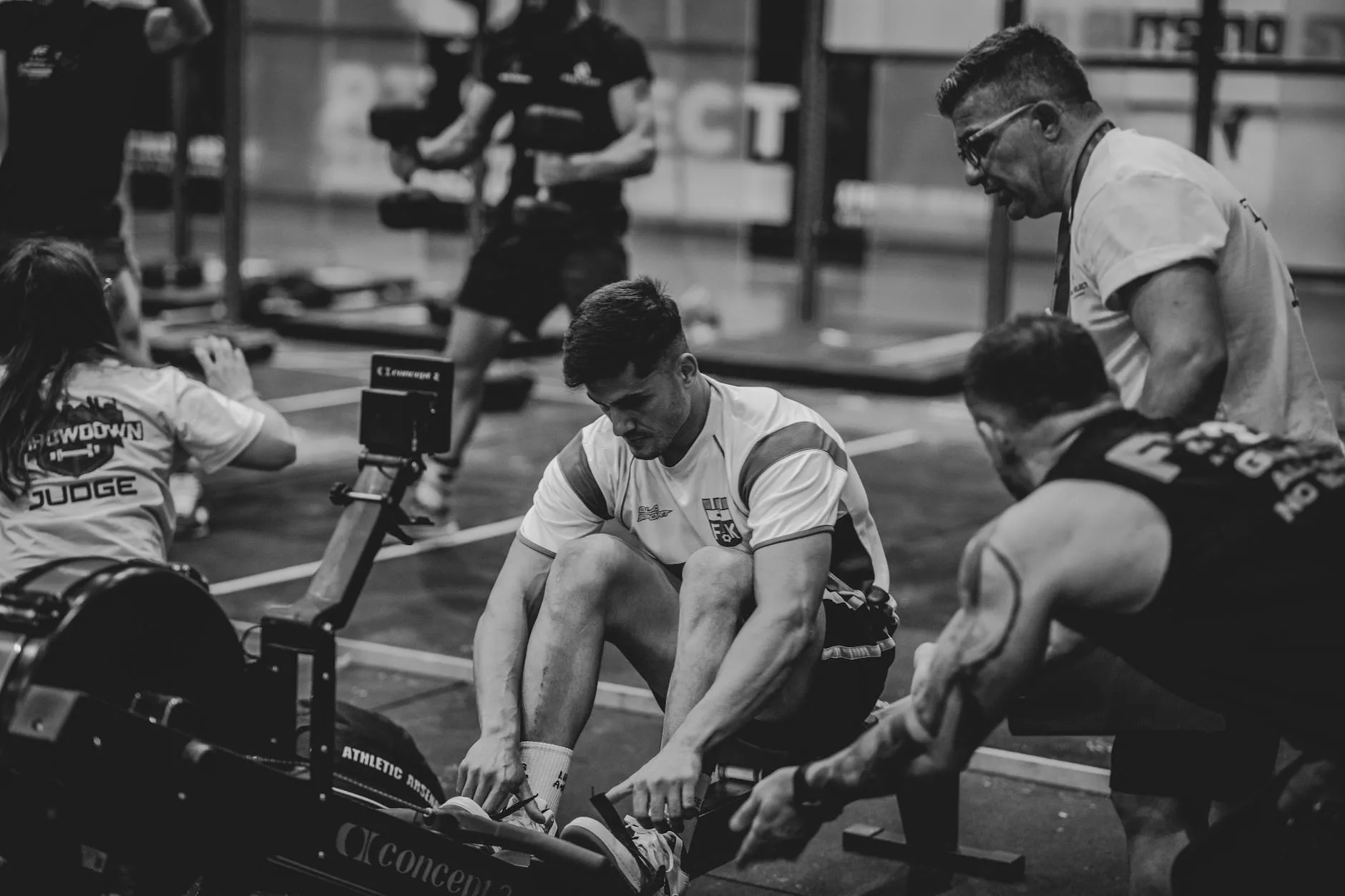 Concept2 rowing machine in a gym training environment