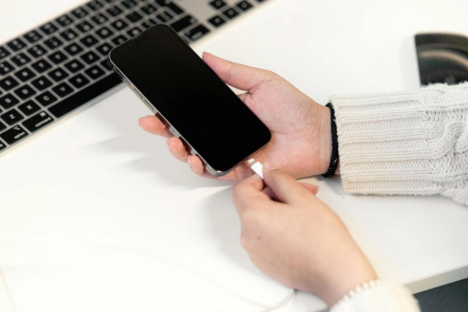 Smartwatch charging on a desk