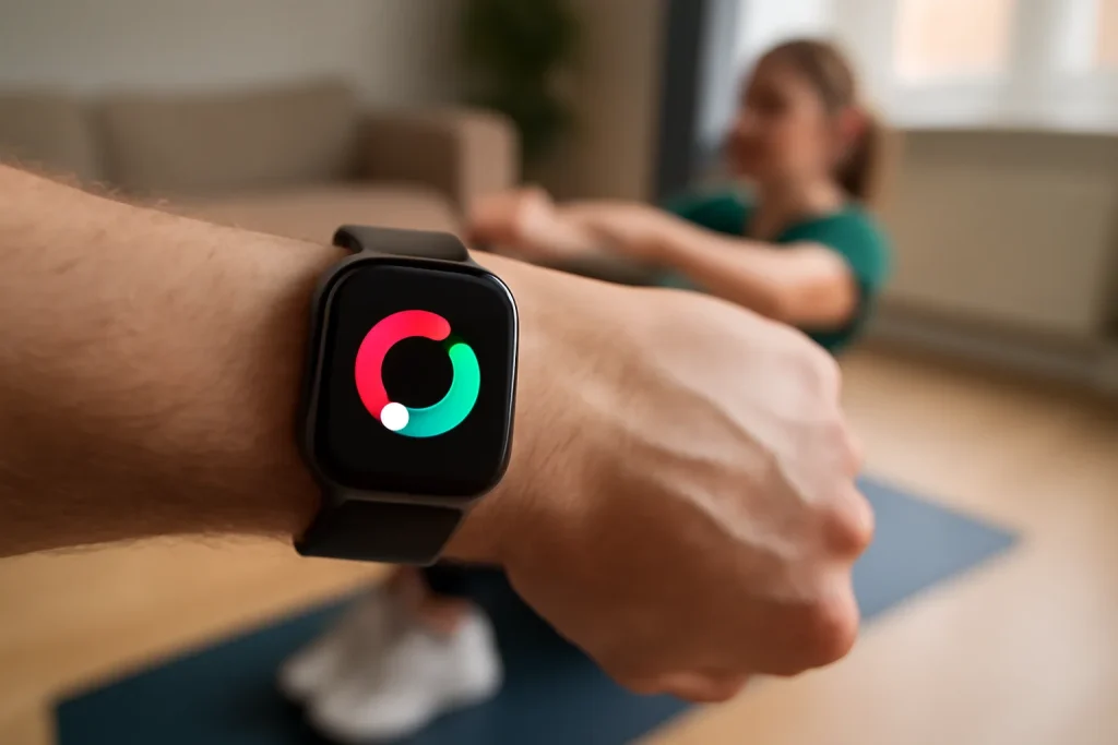 Fitness watch used for workout calorie tracking
