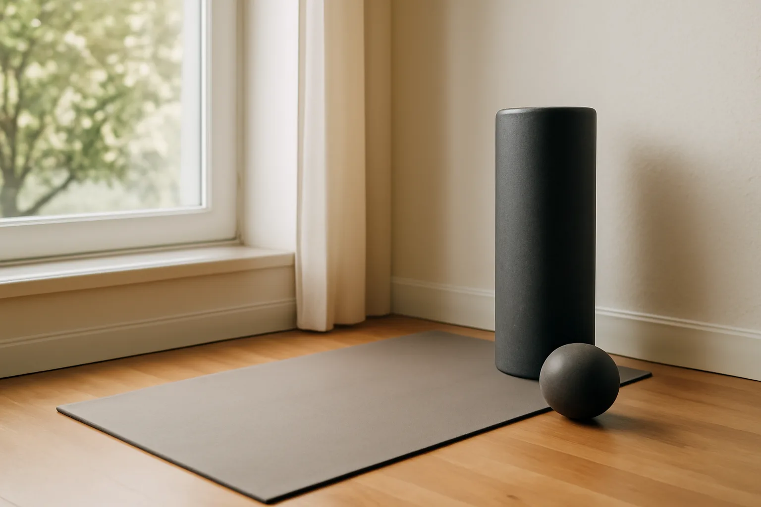 Foam roller and massage ball for a home recovery routine