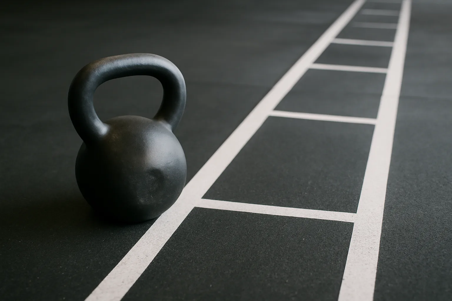 Kettlebell carry exercise lane for core strength training