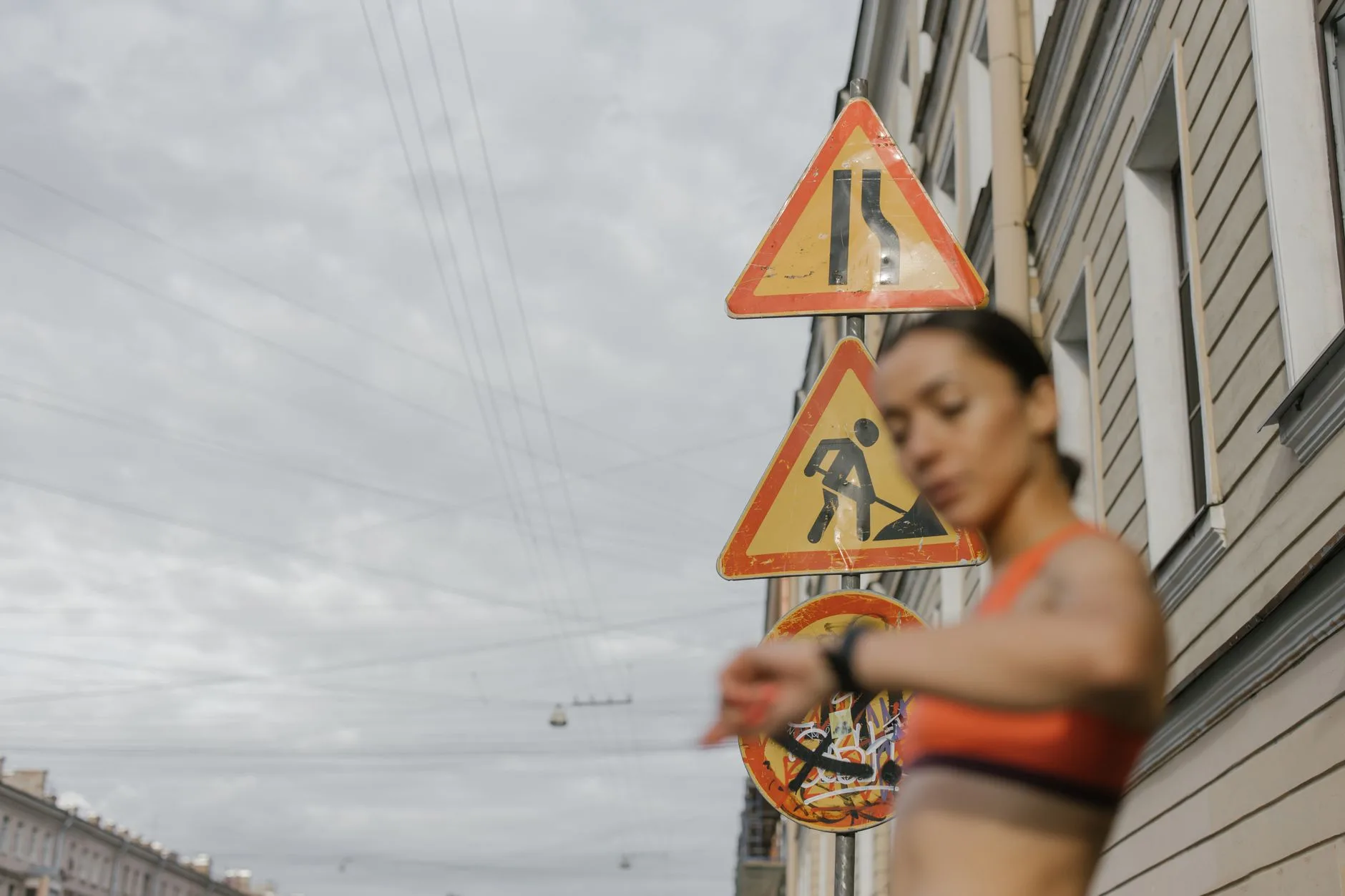 Runner checking a GPS watch after a workout