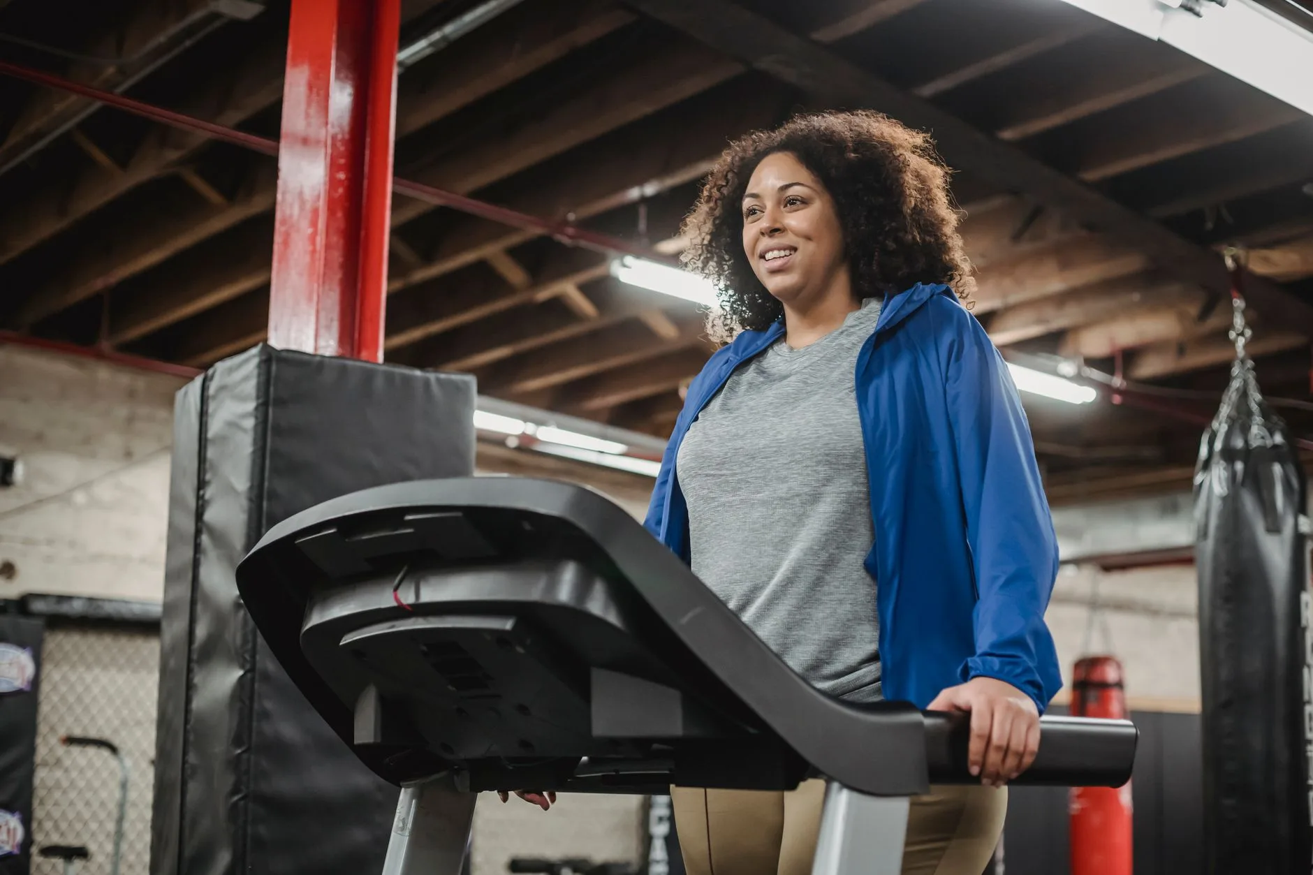 Treadmill used for cardio training in a home gym